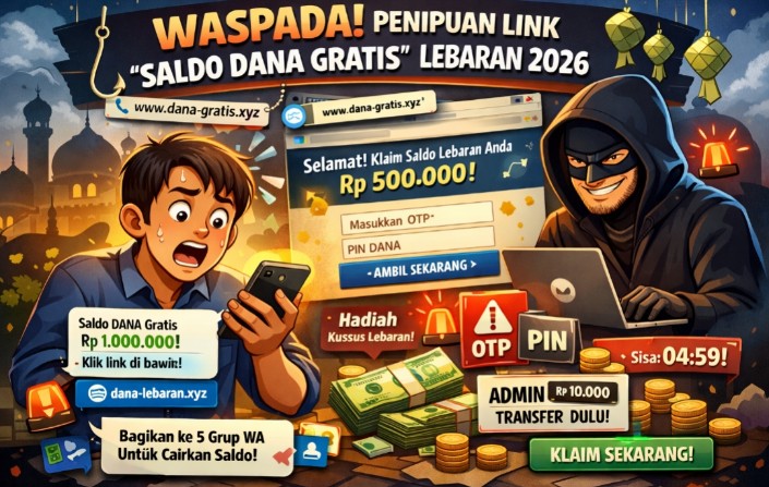 Waspada! Link Saldo DANA Gratis Lebaran 2026 Viral di WhatsApp, Ini Ciri-Ciri Penipuannya