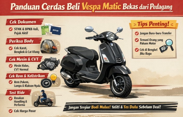 Tak Sekadar Bodi Mulus, Ini Panduan Lengkap Beli Vespa Matic dari Pedagang Agar Tak Kecele