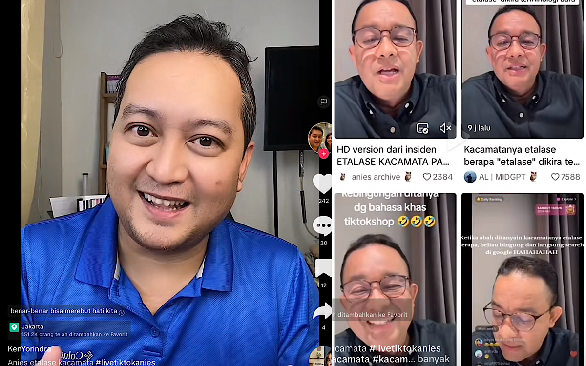 Pak Anies Itu Kacamatanya di Etalase Berapa? Momen Kocak Netizen Bertanya di Live TikTok Tahun Baru 2024  