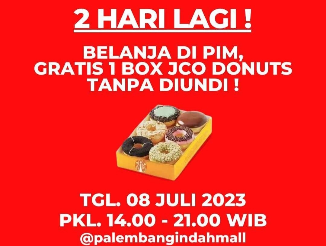 Palembang Indah Mall Bagi-Bagi 1 Box JCO Donuts, Caranya Begini