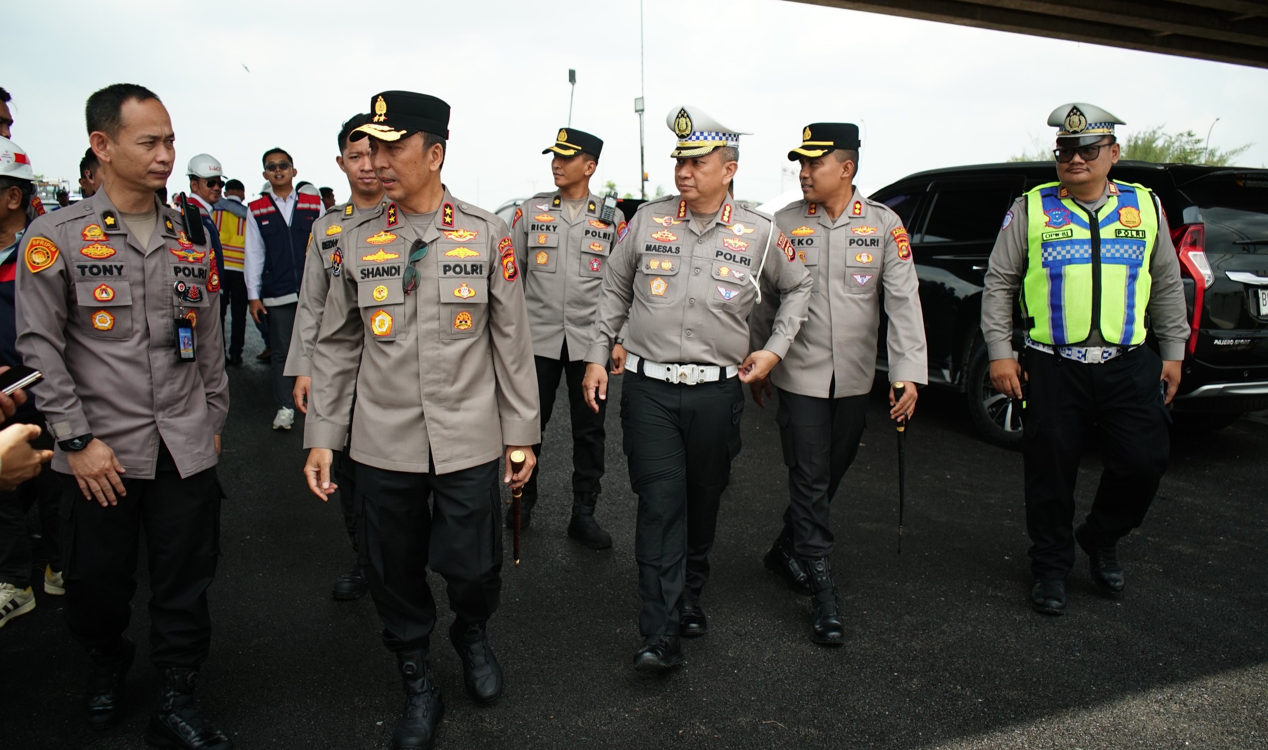 Kesiapan Tol Kayuagung Jelang Arus Mudik Dicek Kapolda Sumsel Bersama Gubernur Sumsel
