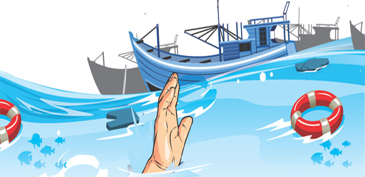 Diterjang Ombak di Perairan Banyuasin, Perahu Getek Berisi Satu Keluarga Terbalik, Nasib Penumpang?