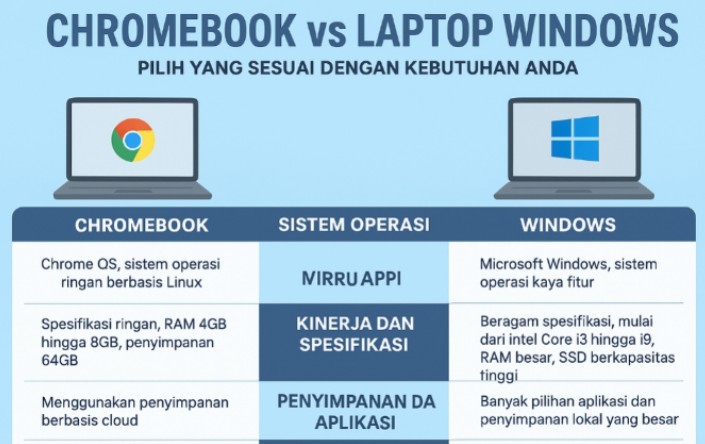 Chromebook Versus Laptop Windows, Pilih yang Sesuai dengan Kebutuhan Anda