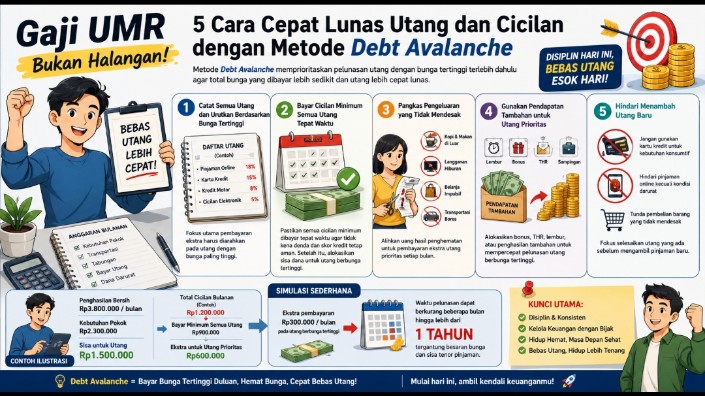 Gaji UMR Bukan Halangan! Ini 5 Cara Cepat Lunas Utang dan Cicilan dengan Metode Debt Avalanche