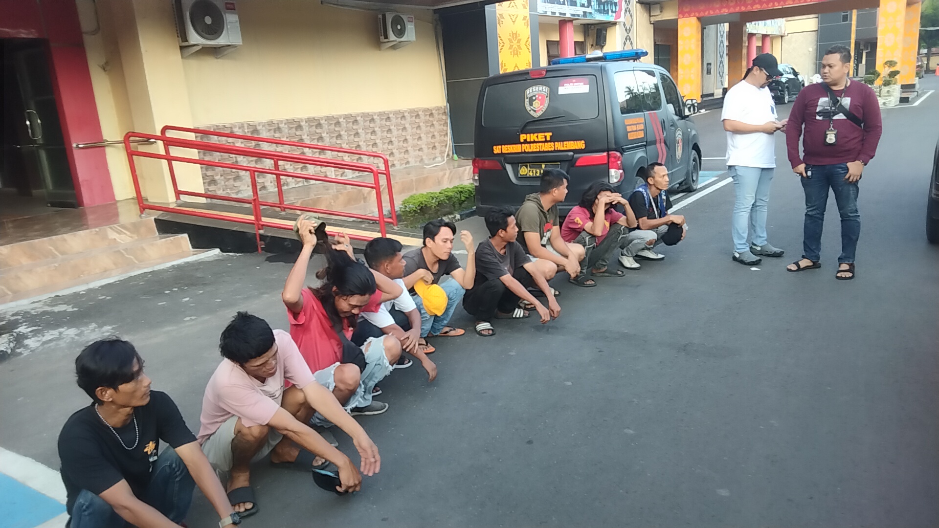 Polrestabes Palembang Amankan Belasan Preman dan Pelaku Pungli di Kawasan Monpera dan Bundaran Air Mancur