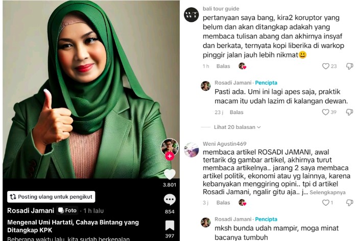 Konten Kreator Ungkap Opini Tajam Soal Umi Hartati, Tersangka OTT KPK di OKU