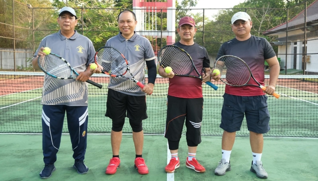 Duel Sengit Hari Pengayoman ke-81, Johan-Marsal Juara Turnamen Tenis Kemenkum Babel