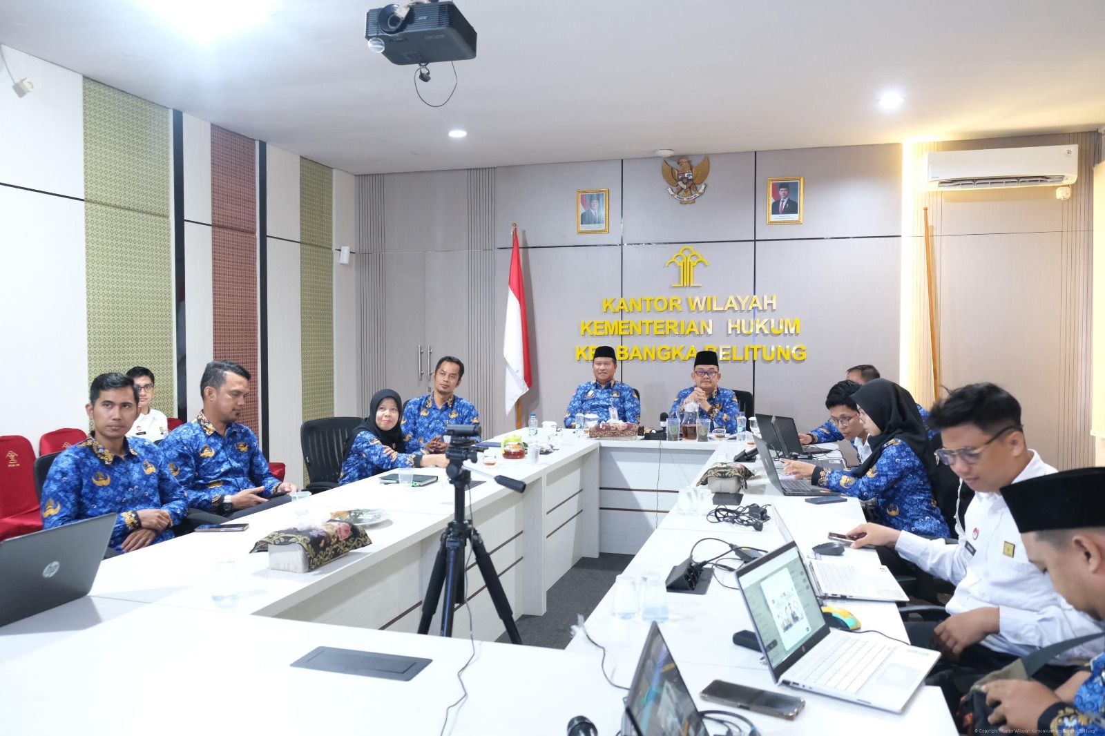 Pemeriksaan Substantif IG Teh Tayu Jebus di Dampingi Kanwil Kemenkumham Babel Secara Daring