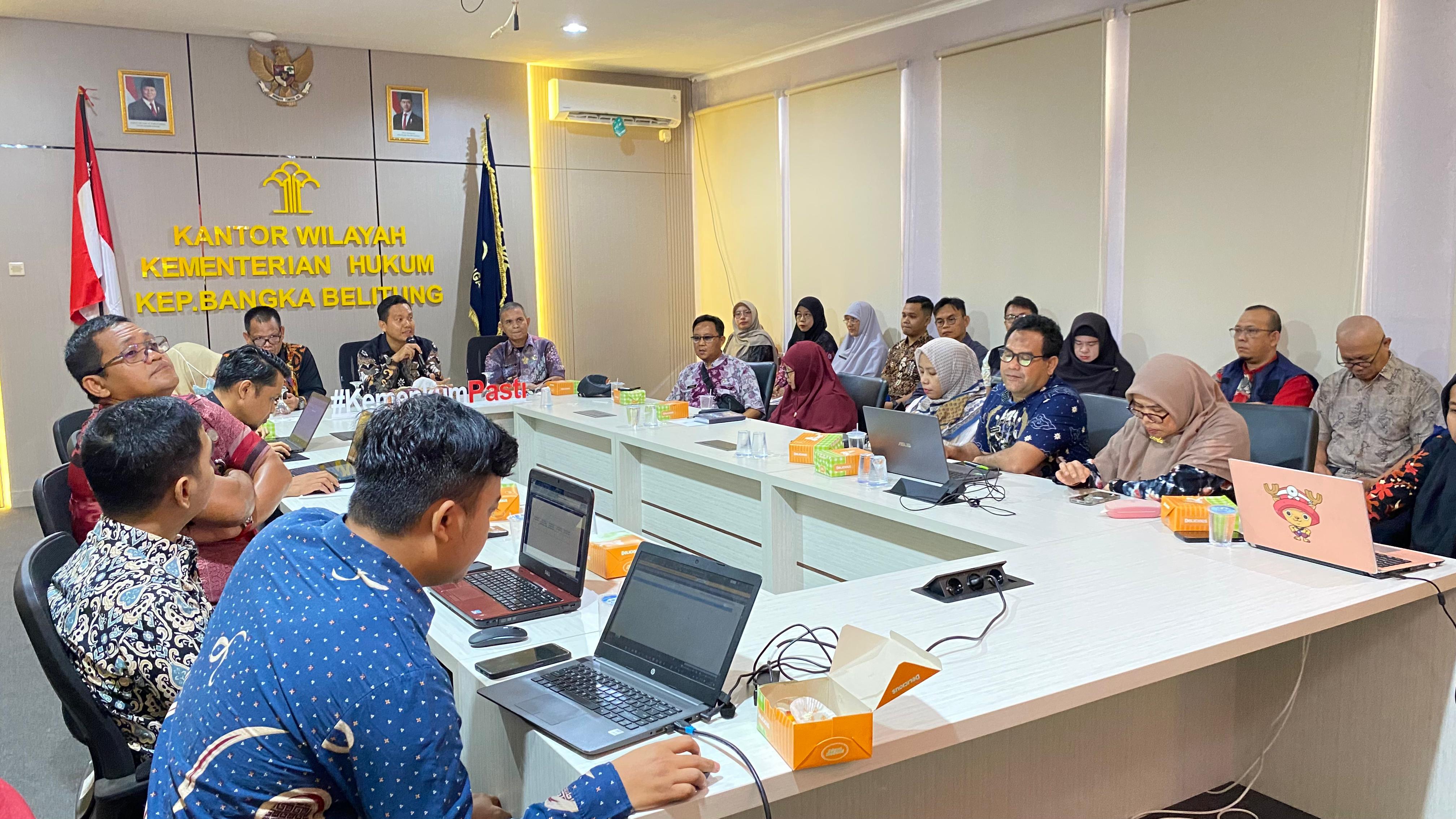 Kanwil Kemenkum Babel Gelar Rapat Harmonisasi 4 Ranperkada dari Pemkab Bangka Tengah