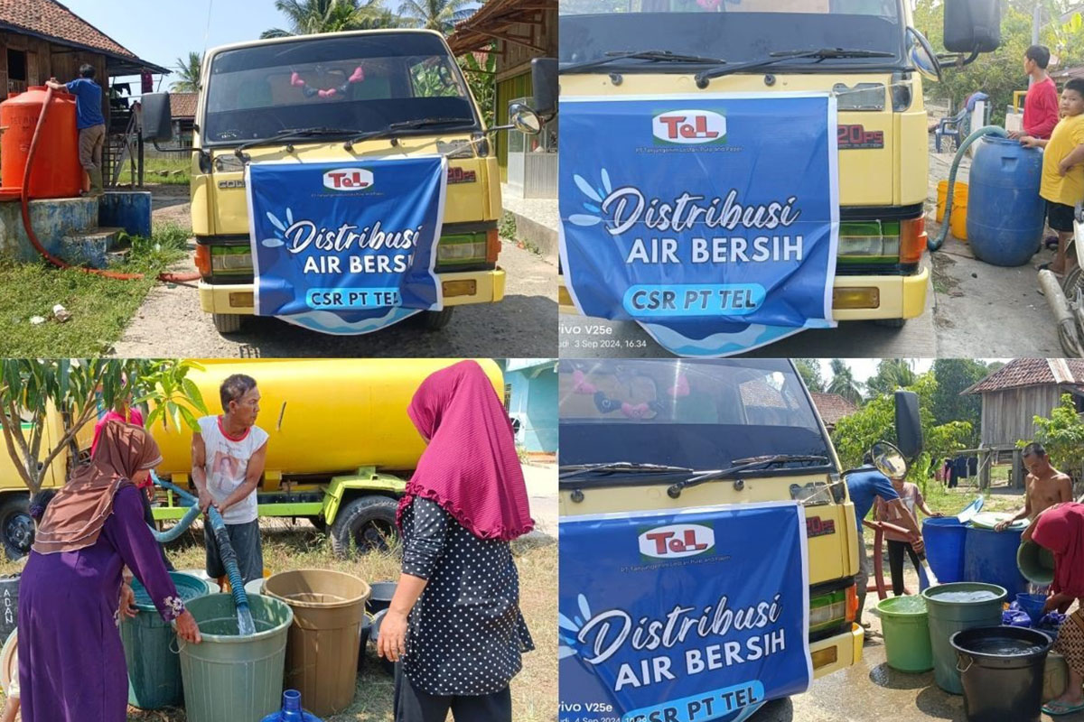 PT TeL Bantu Masyarakat Desa Sekitar dengan Distribusi Air Bersih Selama Musim Kemarau