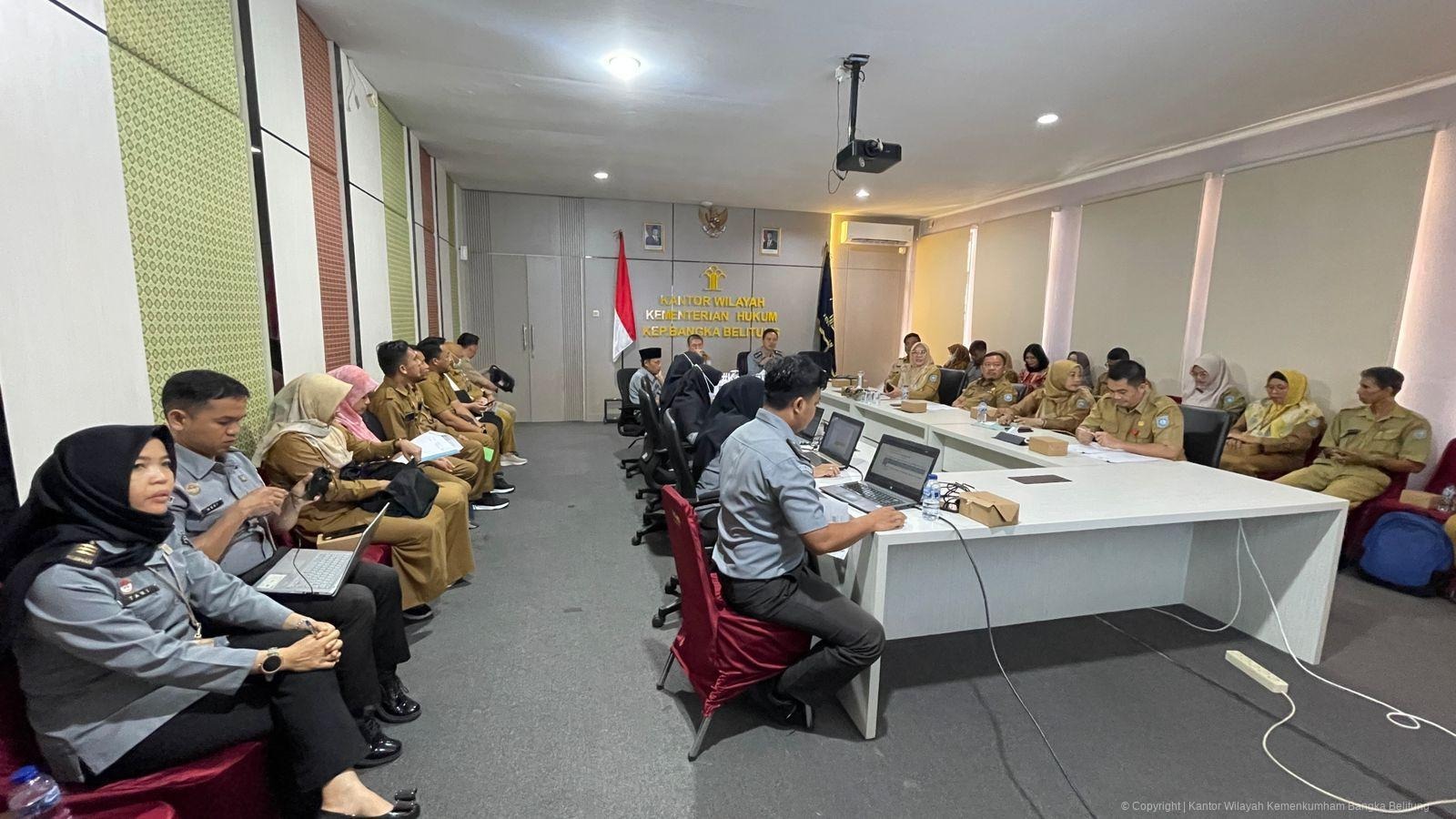 Kemenkum Babel Fasilitasi Rapat Harmonisasi 5 Ranperkada Kabupaten Bangka Barat