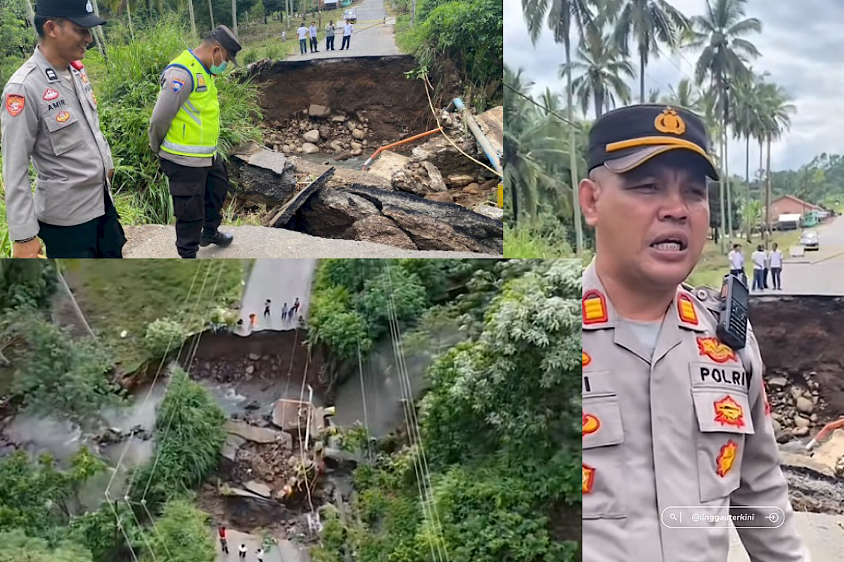 Jalan Pagar Alam ke Bengkulu Putus, Gorong-gorong Tak Sanggup Tampung Luapan Sungai Lintang Kiri  