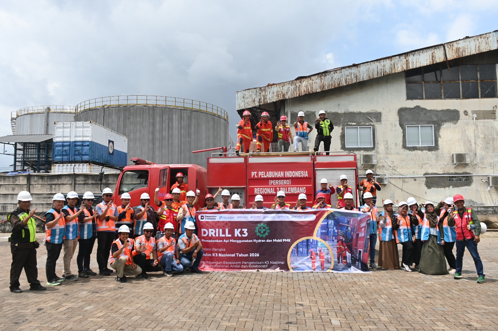 Peringati Bulan K3 Nasional Tahun 2026, Pelindo Regional 2 Palembang Gelar Drill