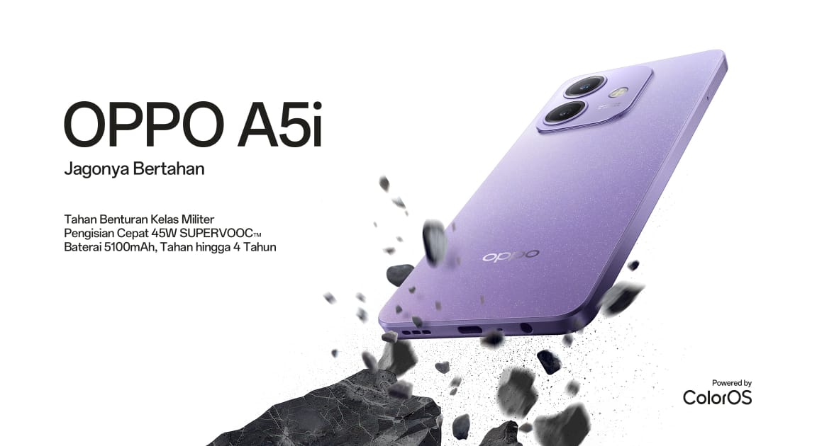 OPPO A5i Tawarkan Opsi Extended RAM 4GB, Kinerja Setara Ponsel 8GB