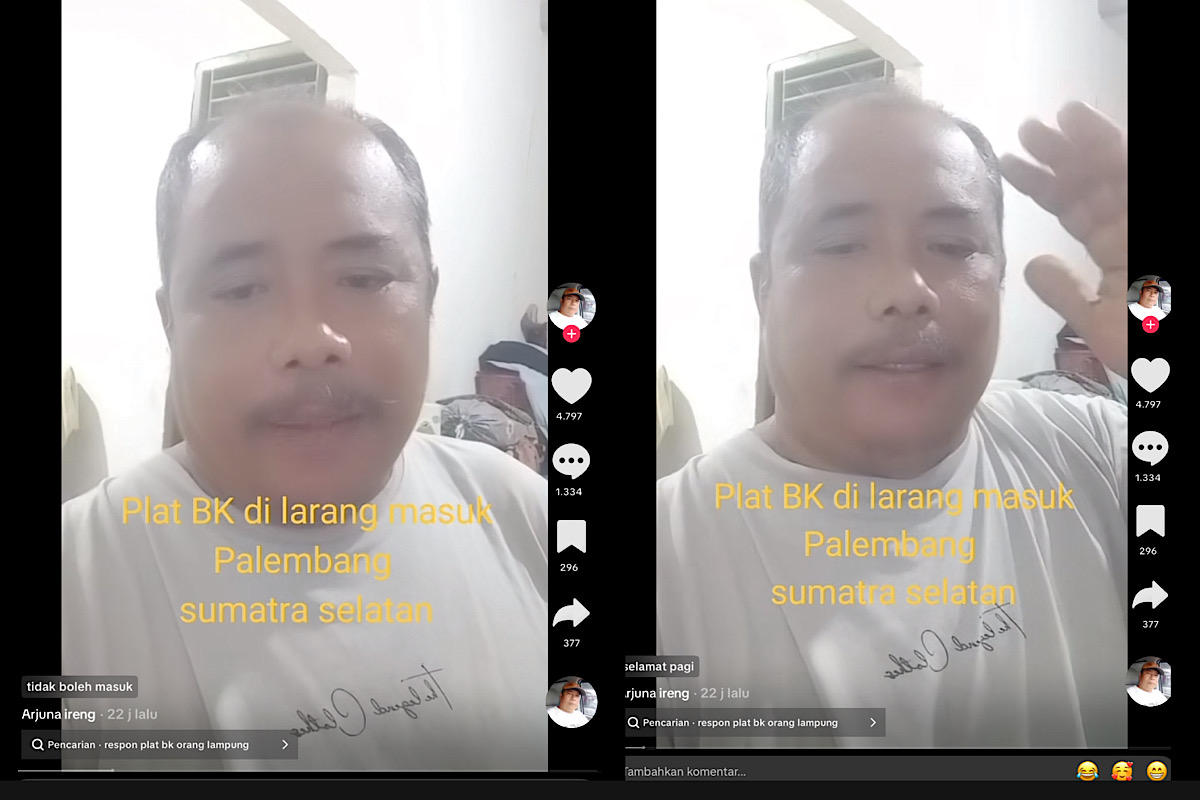 Waduh, Pria Ini Umumkan Plat BK Tak Boleh Masuk Palembang, Netizen Aceh Kasih Dukungan  