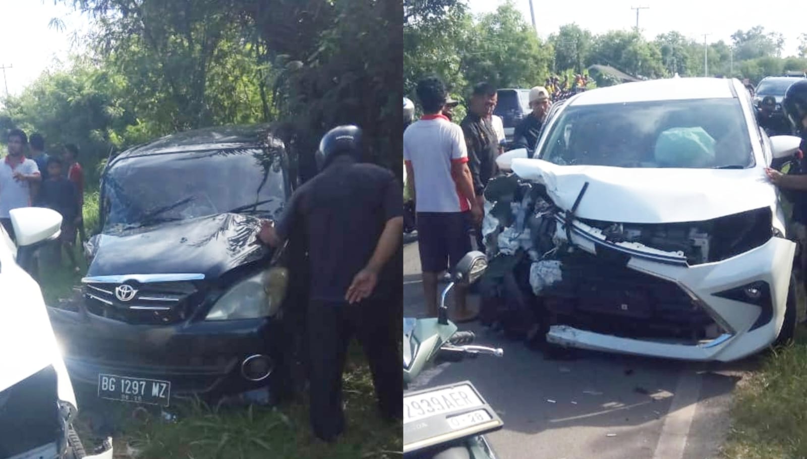 Perdana di Awal Tahun Baru 2024, Dua Mobil Terlibat Lakalantas di Jalan Lintas Palembang-Indralaya