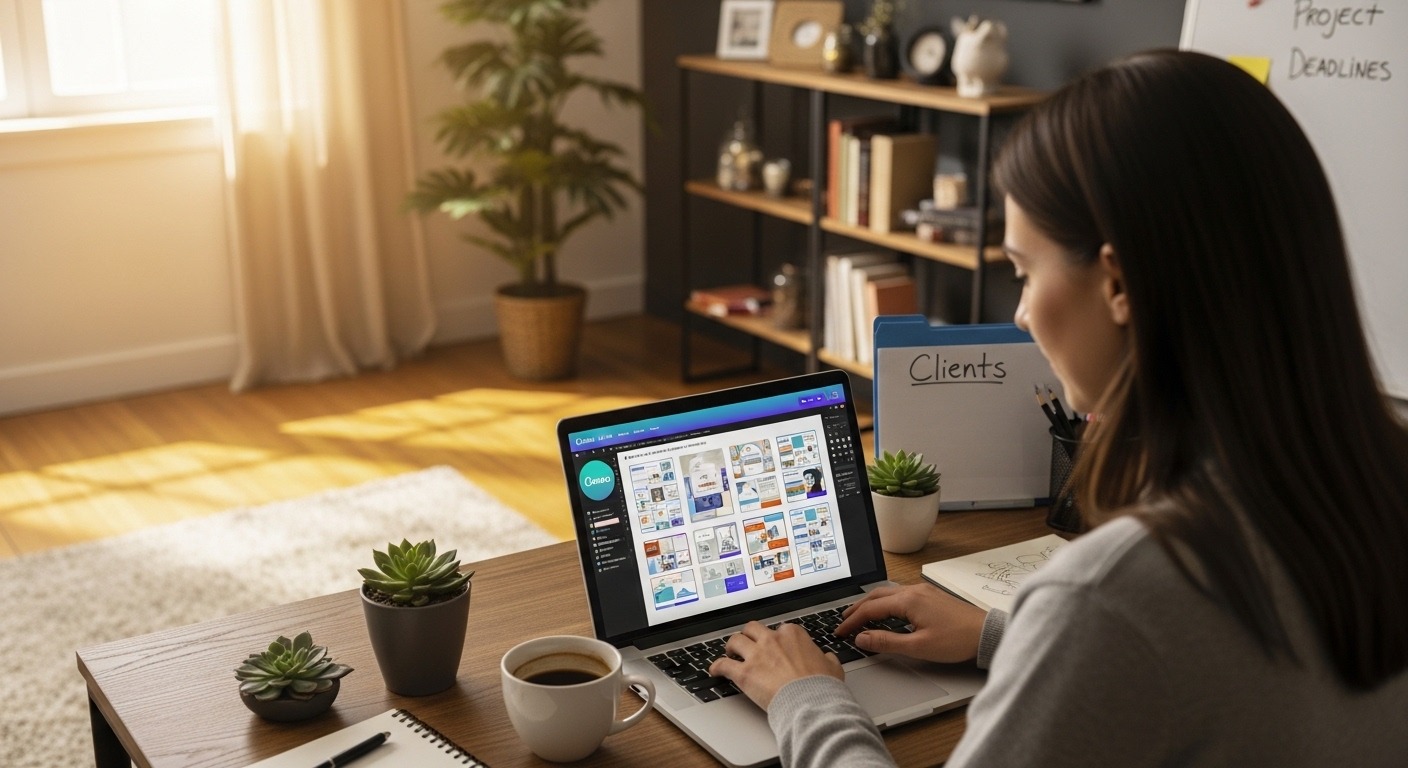 Cuma Rebahan Bisa Cuan, Bisnis Desain Canva Ini Lagi Booming di 2026