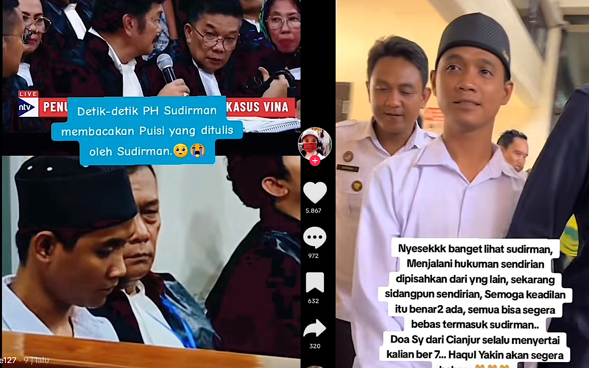 Sedih, Puisi Sudirman Dibacakan Dimuka Sidang PK Kasus Vina, 8 Tahun Terpenjara Tanpa Tahu Salahnya Apa? 