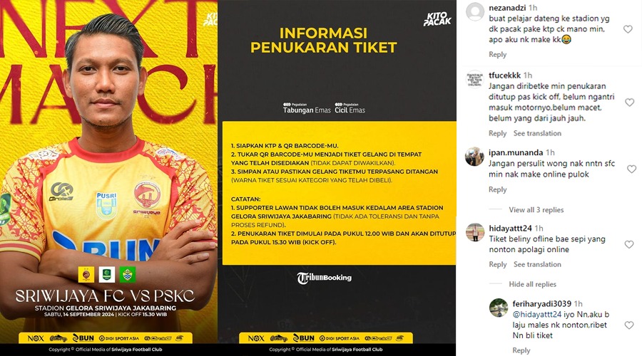 Cara Beli Tiket Sriwijaya FC di Laga Pegadaian Liga 2 2024/25 secara Online, Suporter: WADUH! 