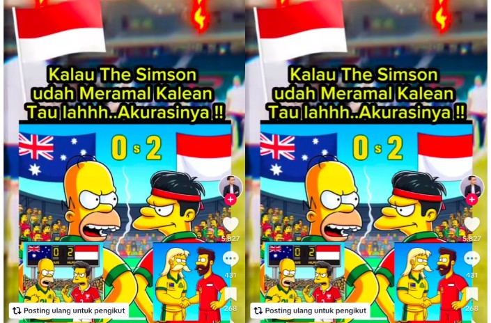 Serial Kartun The Simpsons Kembali Bikin Heboh, Prediksi Kemenangan Timnas Indonesia atas Australia