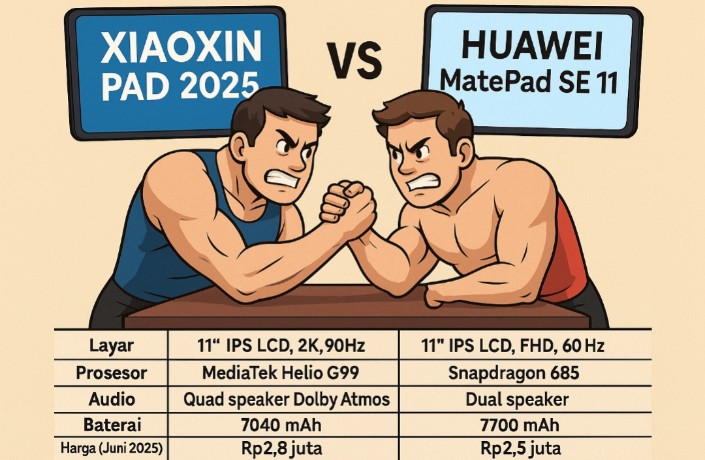 Adu Mekanik Huawei MatePad SE 11 vs Lenovo Xiaoxin Pad 2025, Siapa Lebih Ciamik?