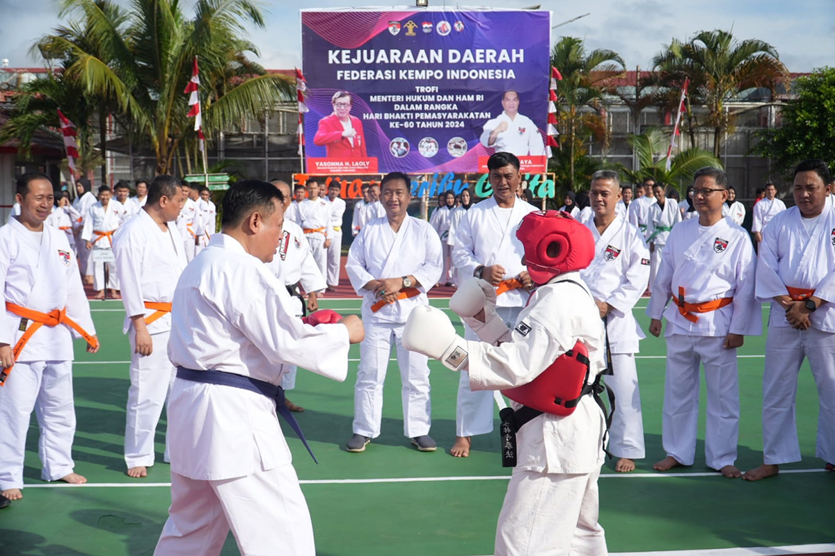 Sengit, Para Peserta Antusias Perebutkan Piala Kakanwil Kemenkumham Sumsel dalam Kejurda FKI