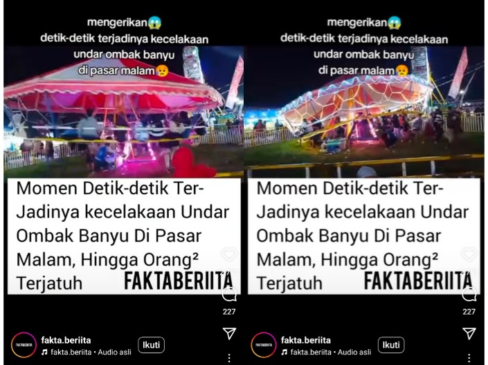 Detik-Detik Mengerikan Wahana Ontang Anting Pasar Malam Roboh, Korban Berjatuhan ke Tanah