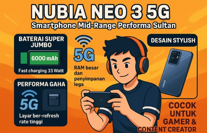 Nubia Neo 3 5G Smartphone Mid-Range Performa Sultan Harga Terjangkau, Gamers Makin Jago