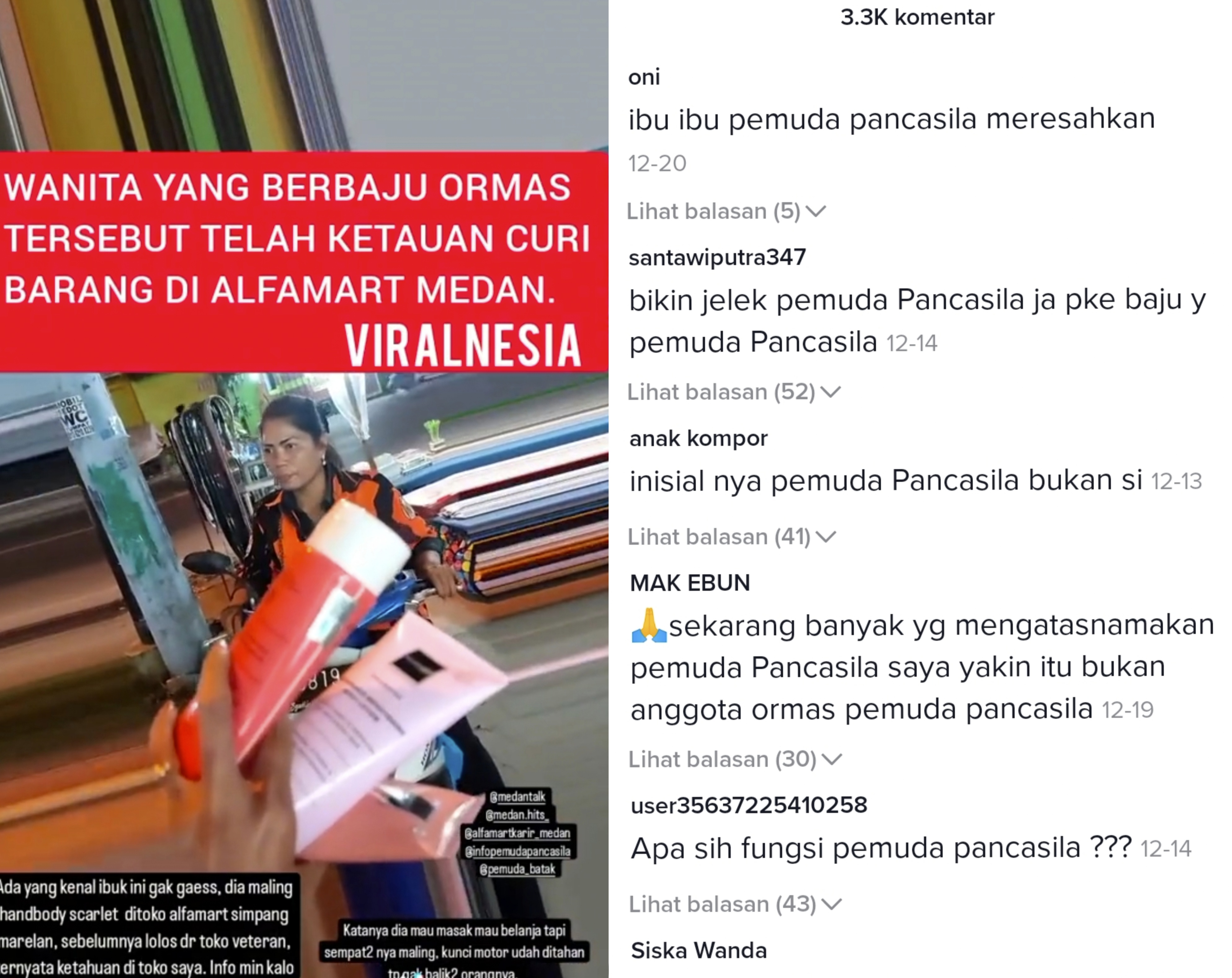 Ketahuan mencoba mencuri perawatan kulit!  Ibu-ibu yang berseragam Ormas berwarna oranye ini akhirnya dianiaya oleh netizen