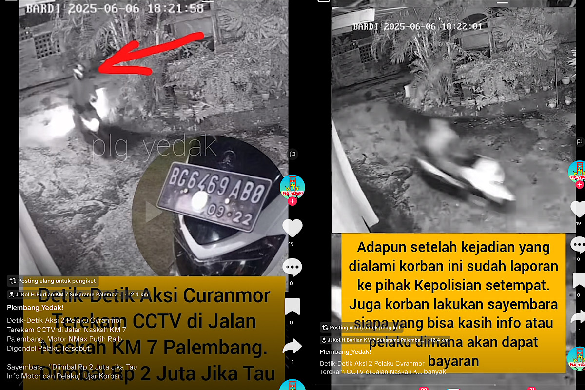 Curanmor Tak Libur Saat Lebaran, Warga Jalan Naskah Palembang Gelar Sayembara Rp2 Juta