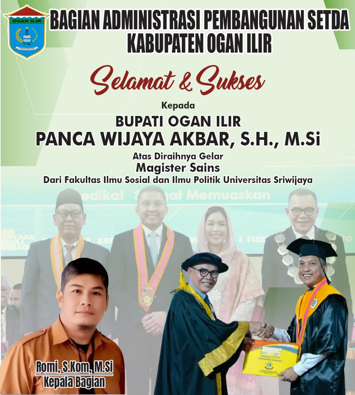 Bagian Administrasi Mengucapkan Selamat kepada Panca Wijaya Akbar atas Diraihnya Gelar Magister Sains