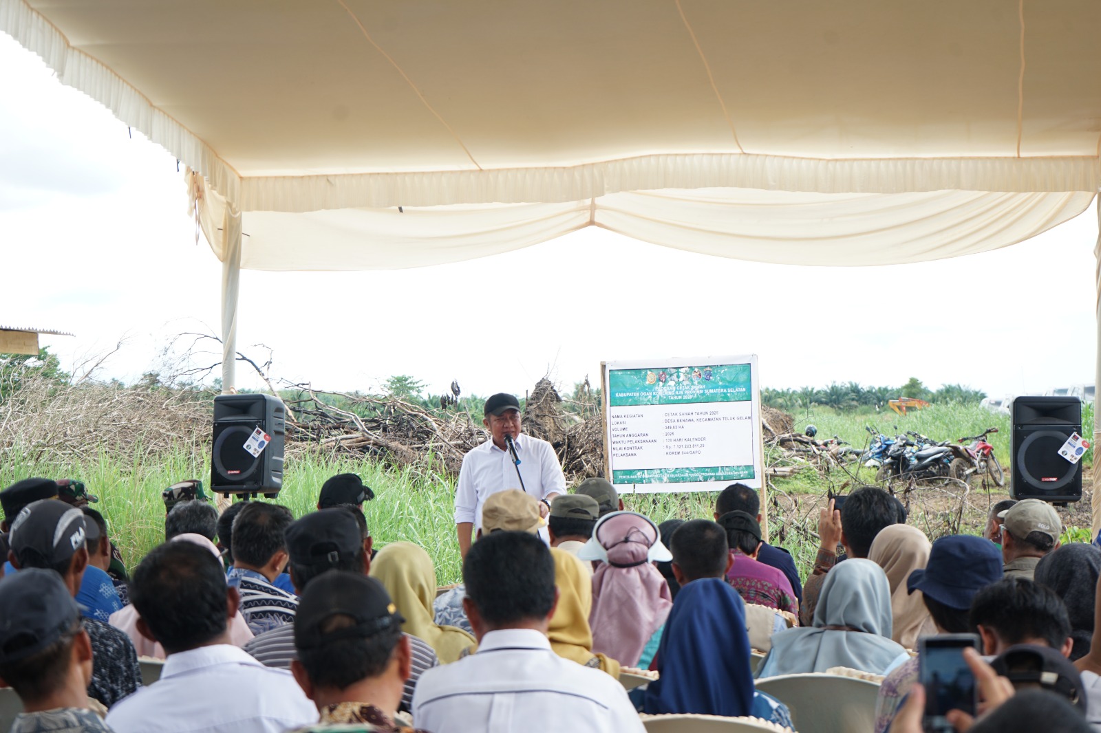 Gubernur Sumsel Tinjau Lahan Cetak Sawah di OKI, Kodim OKI Siap Dukung Program Ketahanan Pangan