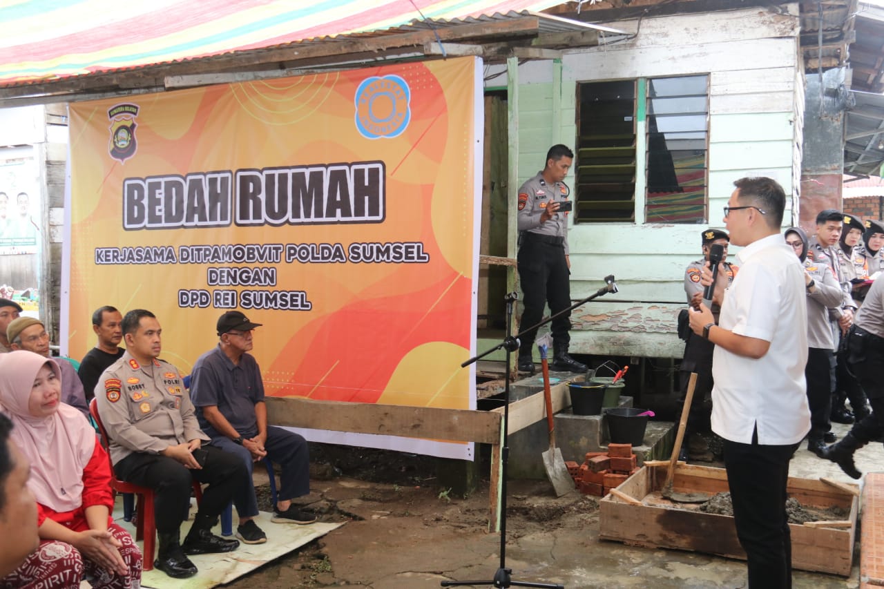 Polda Sumsel Bedah Rumah Warga Kurang Mampu di Dwikora Palembang 