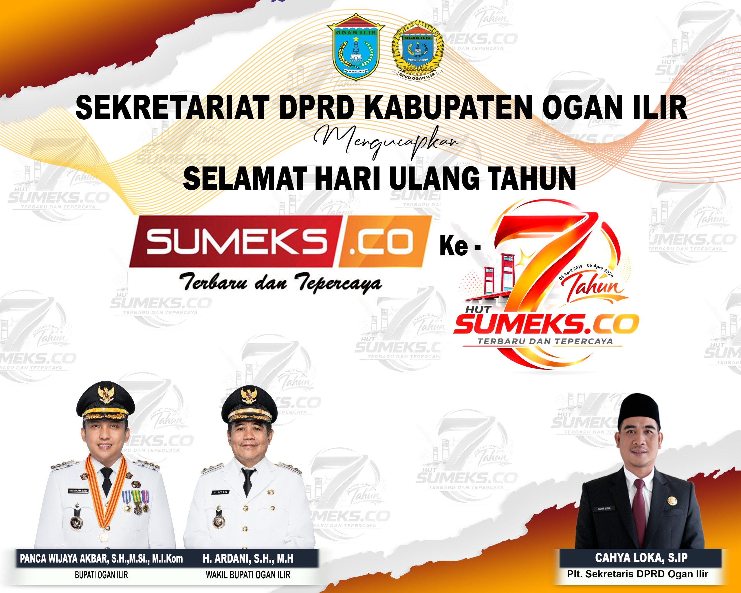 Sekretariat DPRD Kabupaten Ogan ILir Mengucapkan Selamat HUT ke-7 SUMEKS.CO 2026