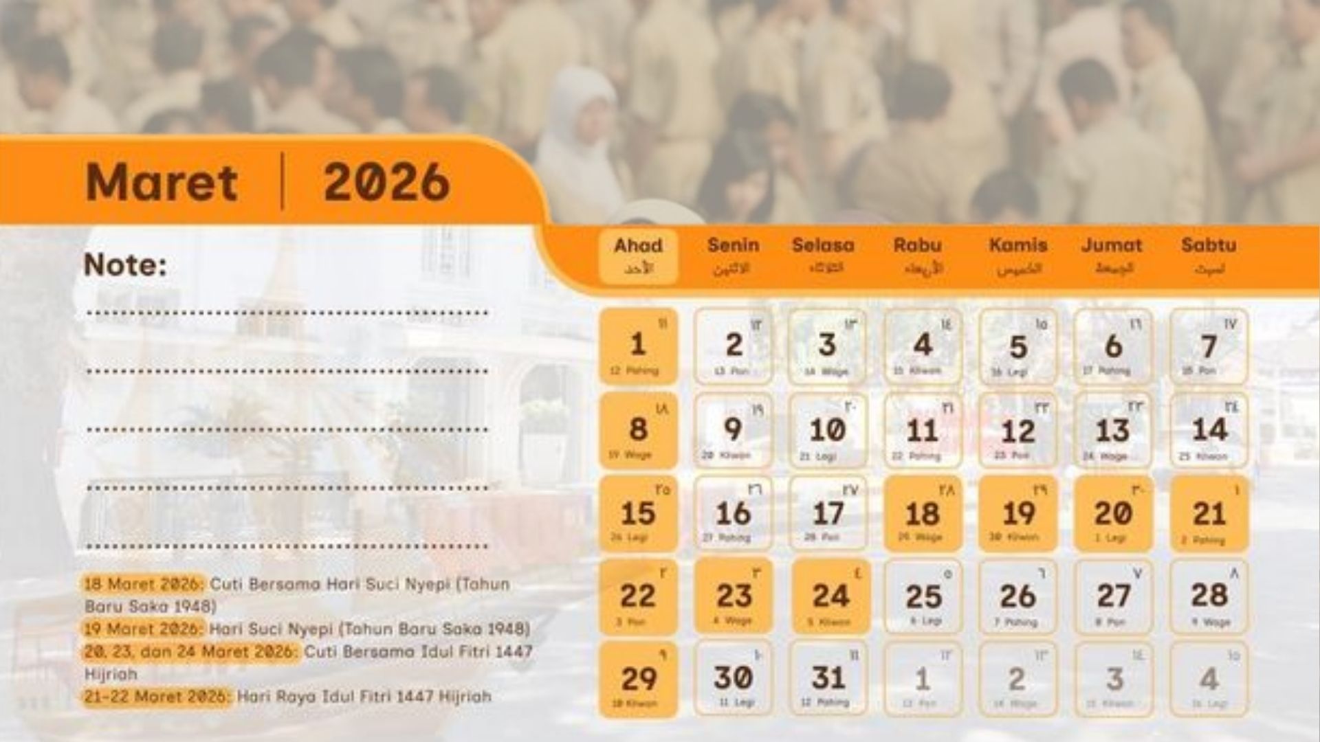 Jadwal Kerja ASN Pasca Lebaran: WFA 25-27 Maret, Masuk Kantor 30 Maret