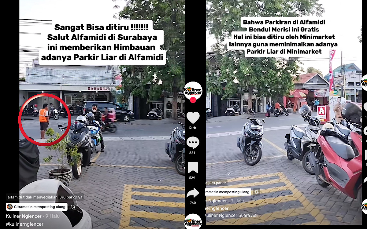 Berani Banget, Karyawan Wanita Alfamidi Surabaya Pakai Speaker Kasih Tahu Pelanggannya Jangan Kasih Jukir Liar