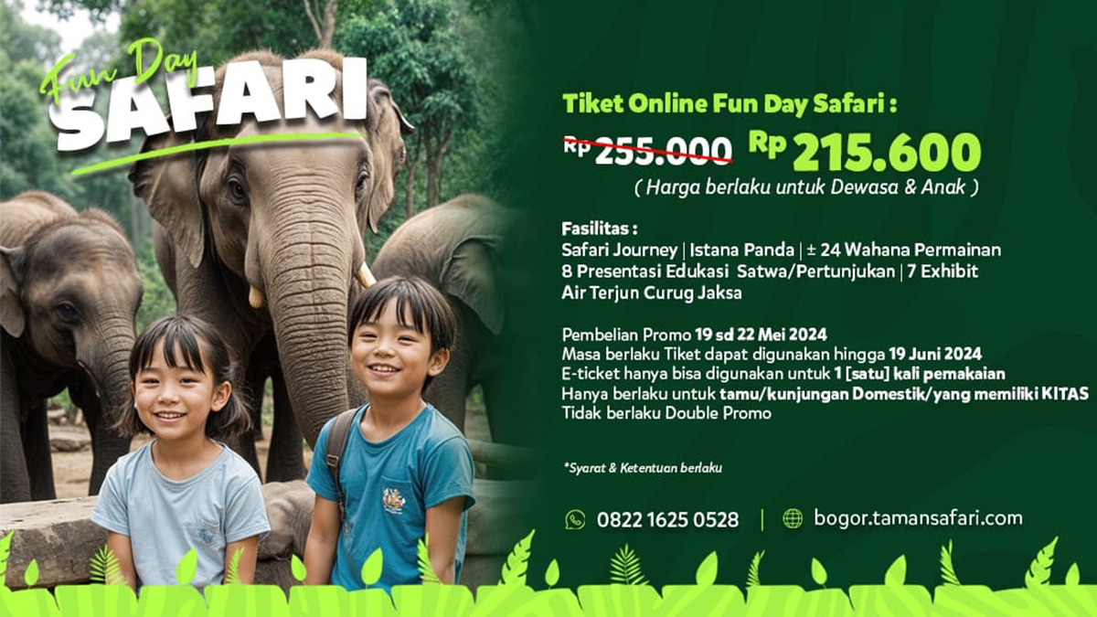 Promo Fun Day Taman Safari Bogor Kembali Dibuka, Harga Tiket Hanya Rp215 Ribu hingga Juni 2024!