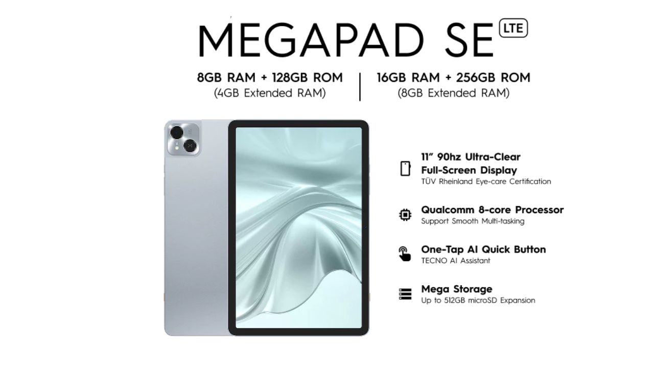 Tecno Megapad SE Resmi Rilis: Spesifikasi Layar Memukau, Desain Bodi Logam yang Tipis, Serta Harga Terjangkau