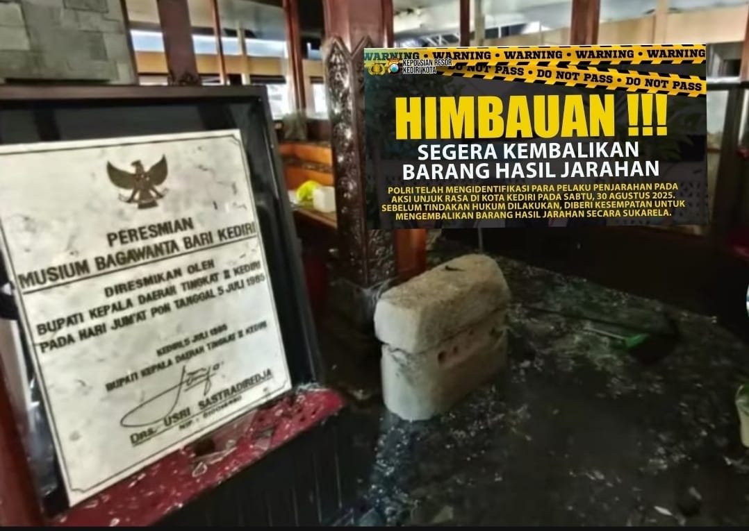 Polres Kediri Ultimatum Pelaku Penjarahan, Kembalikan Barang Rampasan atau Penjara 7 Tahun