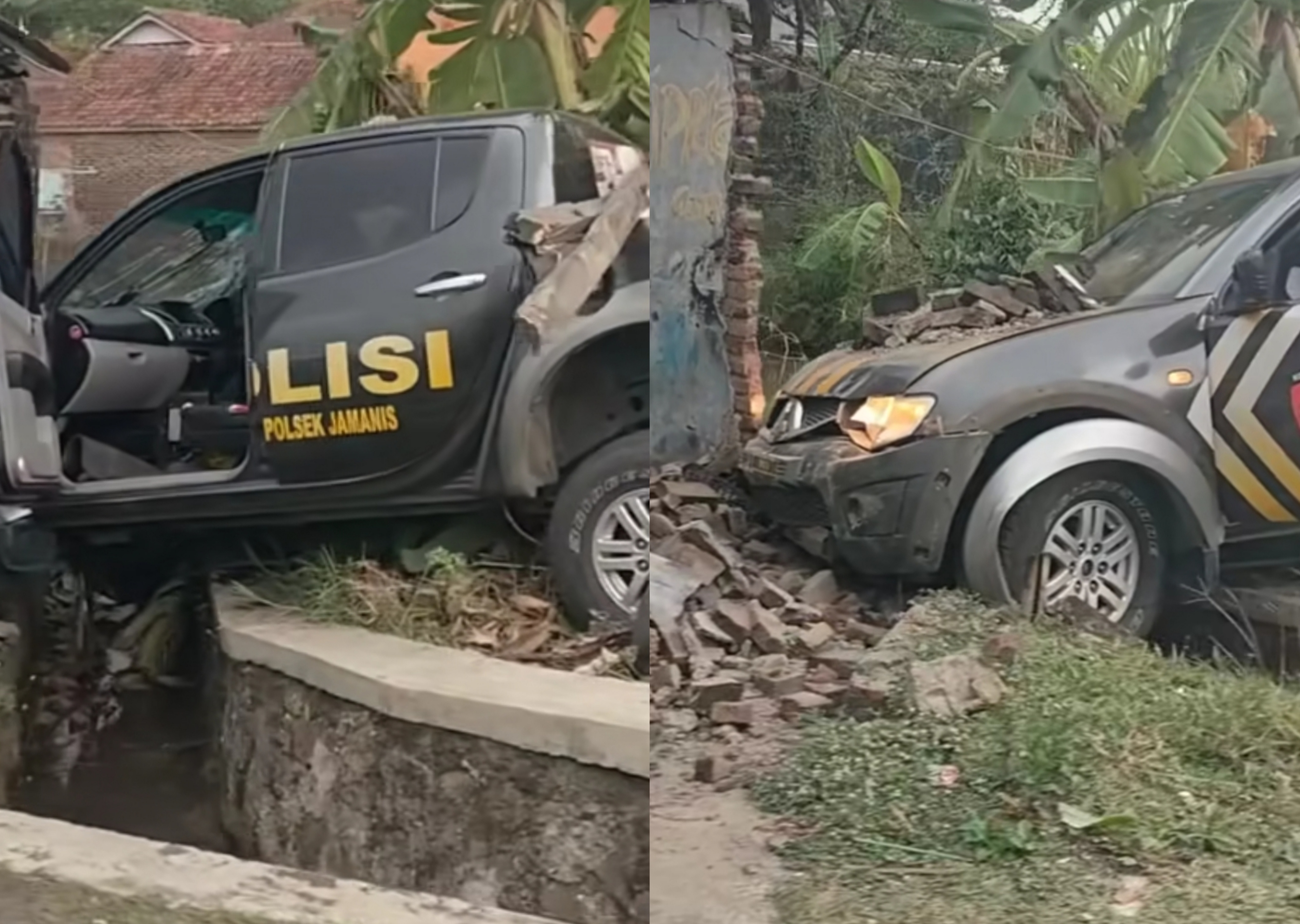 Mobil Polisi Tabrak Rumah Warga di Tasikmalaya Hingga Temboknya Runtuh, Netizen Tiba-Tiba Perang Argumen 