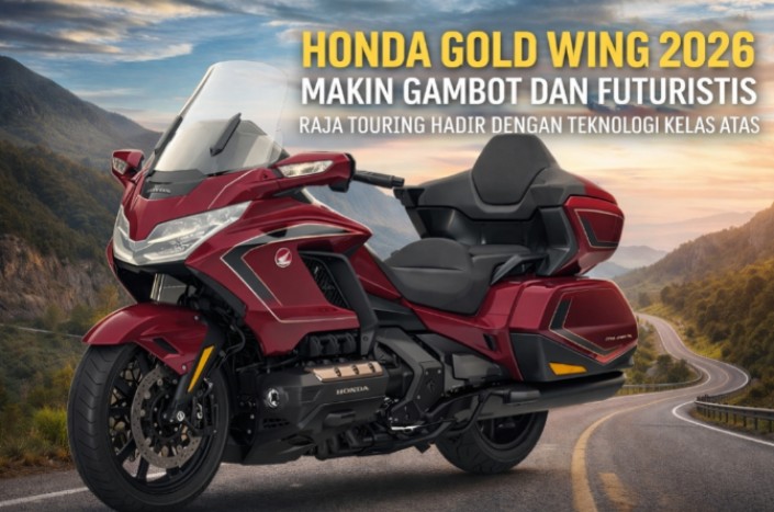 Honda Gold Wing 2026 Makin Gambot dan Futuristis, Raja Touring Hadir dengan Teknologi Kelas Atas
