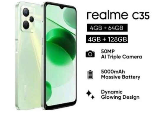 Realme C35 Smartphone dengan Desain Keren dan Premium, Dilengkapi Kamera Utama 50 MP