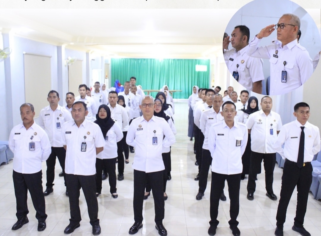 Lapas Tanjung Raja Ogan Ilir Ikuti Apel Pagi Bersama di Lingkungan Kemenkokumhamimipas Secara Virtual