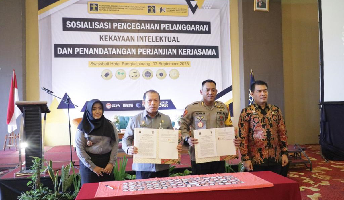 Cegah Pelanggaran Kekayaan Intelektual, Kemenkumham Babel Gelar Sosialisasi dan Penandatanganan Kerja Sama