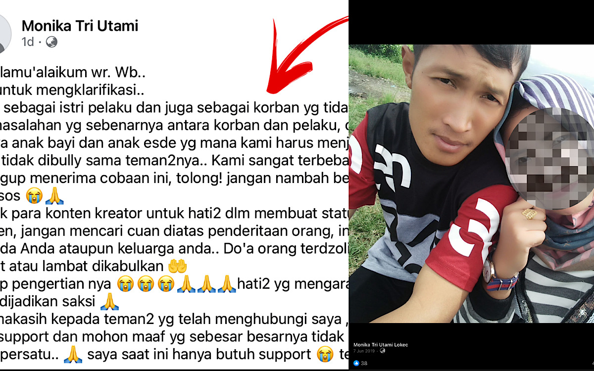 Netizen Kesal, Istri Agus Habisi Janda Cantik Di Gudang Pupuk Kerinci Jambi Bikin Status Ikut Jadi ‘Korban’  