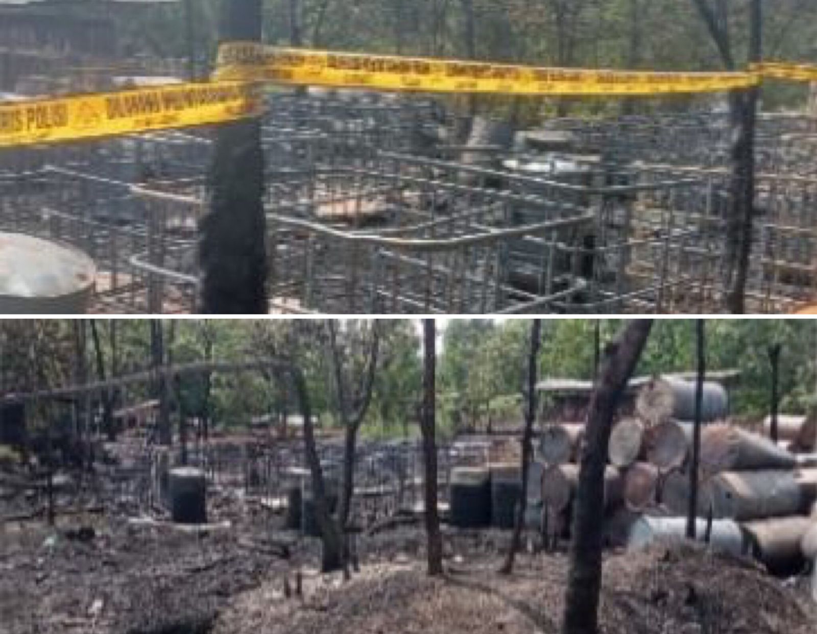 Duh! Tempat Penyulingan Minyak Ilegal di Babat Toman Muba Terbakar, Satu Pekerja Ditangkap
