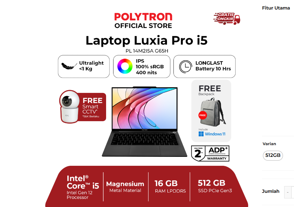 Laptop Ringan Kurang dari 1KG + Garansi ADP 2 Tahun, Harga Cuma 7 Jutaan Kok Bisa?