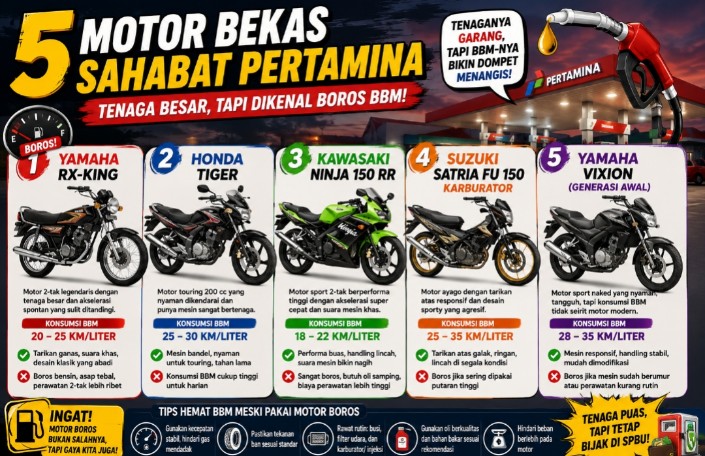 5 Motor Bekas yang Dijuluki 'Sahabat Pertamina', Tenaga Besar Tapi Dikenal Boros BBM