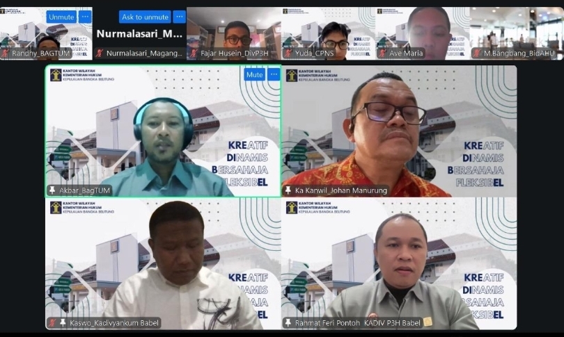 Kanwil Kemenkum Babel Samakan Persepsi Renstra 2025–2029 melalui Sosialisasi Virtual