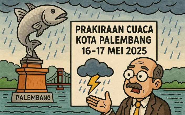Prakiraan Cuaca Palembang dan Sekitarnya 16–17 Mei 2025, Waspadai Hujan di Beberapa Wilayah